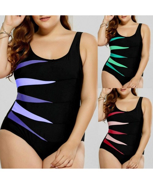 One-Pieces 2019 Women's Swiming Suit One Piece Swimsuit Plus Size Push Up Monokini Bikini Swimwear Bathing Suit - 2-green - C...