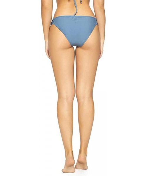 Tankinis Women's Sky Blue Tab Side Hipster Bikini Bottom - Sky Blue - CL18RQR2Q3H