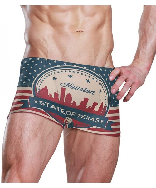 Briefs Texas State Houston Skyline Men's Swim Trunks Swimming Briefs Beach Shorts Boxer Briefs - C218S3D4KTT