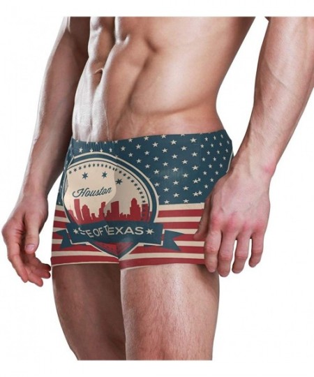 Briefs Texas State Houston Skyline Men's Swim Trunks Swimming Briefs Beach Shorts Boxer Briefs - C218S3D4KTT