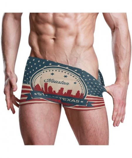 Briefs Texas State Houston Skyline Men's Swim Trunks Swimming Briefs Beach Shorts Boxer Briefs - C218S3D4KTT