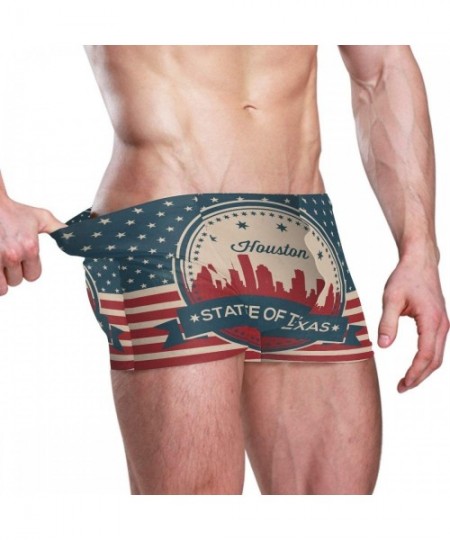 Briefs Texas State Houston Skyline Men's Swim Trunks Swimming Briefs Beach Shorts Boxer Briefs - C218S3D4KTT