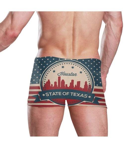 Briefs Texas State Houston Skyline Men's Swim Trunks Swimming Briefs Beach Shorts Boxer Briefs - C218S3D4KTT