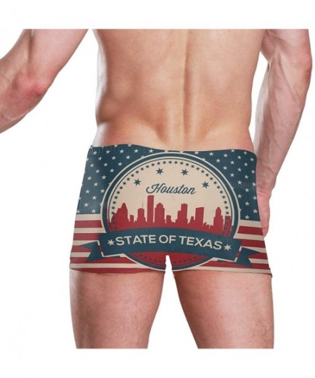 Briefs Texas State Houston Skyline Men's Swim Trunks Swimming Briefs Beach Shorts Boxer Briefs - C218S3D4KTT