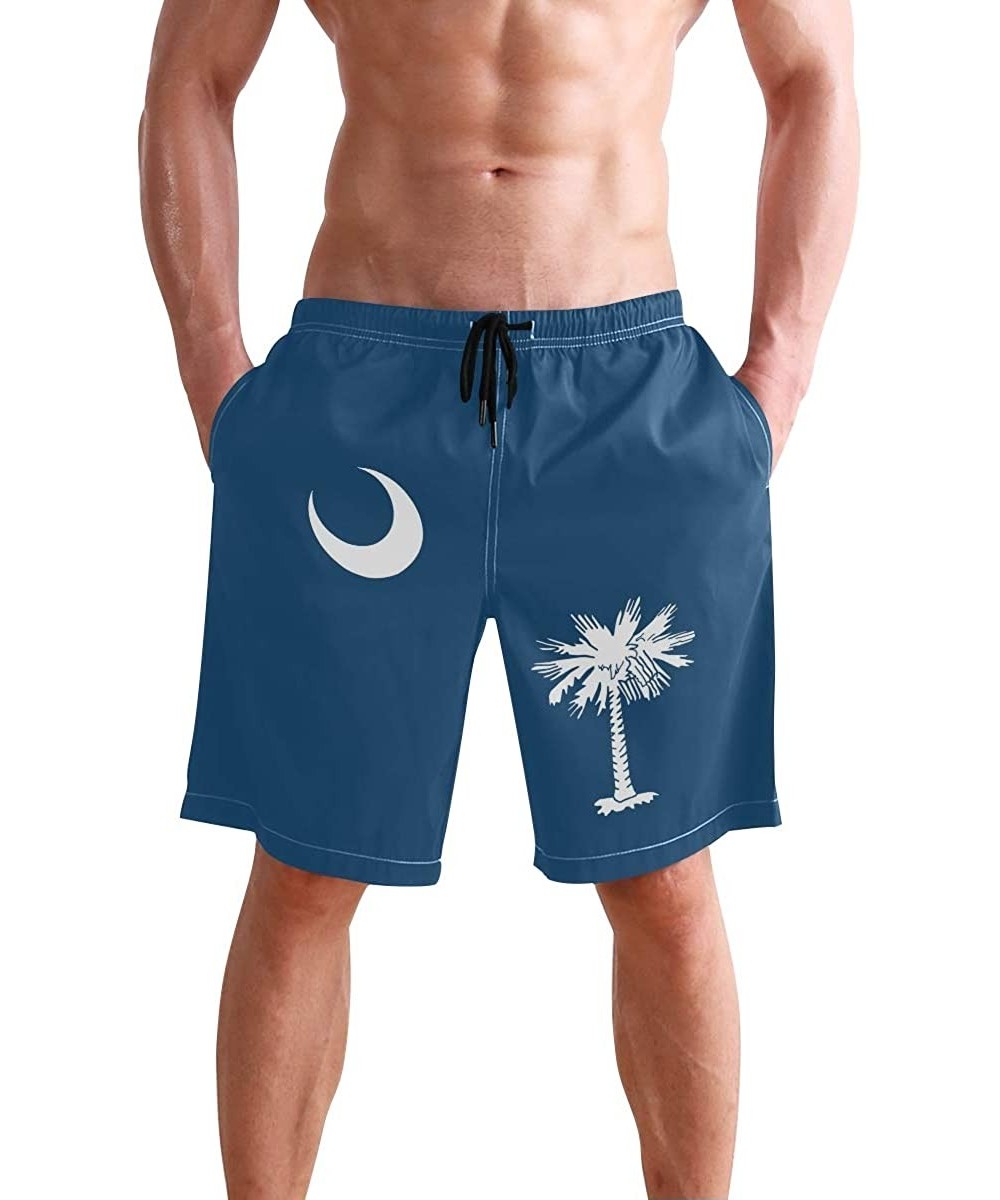 Trunks South Carolina State Flag Men's Swim Trunks Beach Shorts with Pockets - South Carolina State Flag - CD18Q3X6KAO