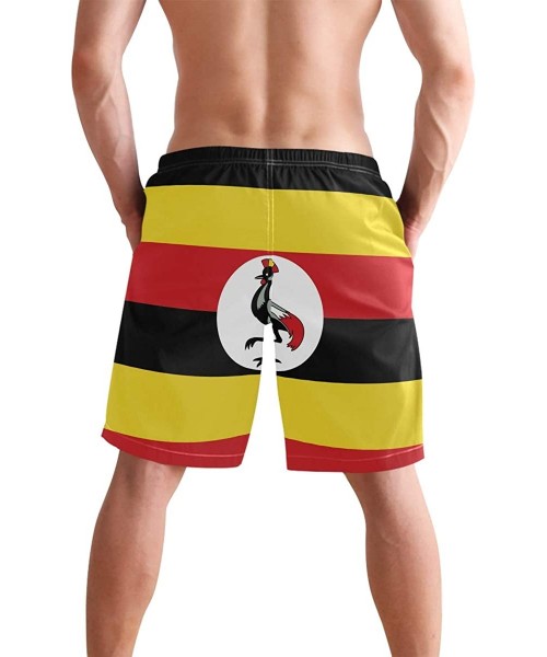 Trunks Venezuela Flag Men's Swim Trunks Beach Shorts with Pockets - Uganda Flag - CB18Q3WDMQU