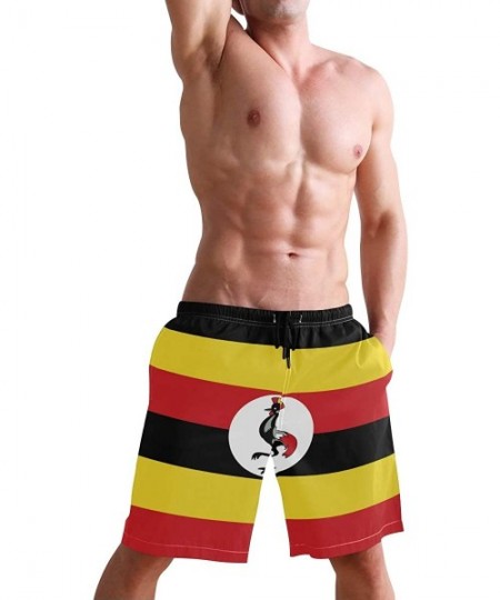 Trunks Venezuela Flag Men's Swim Trunks Beach Shorts with Pockets - Uganda Flag - CB18Q3WDMQU