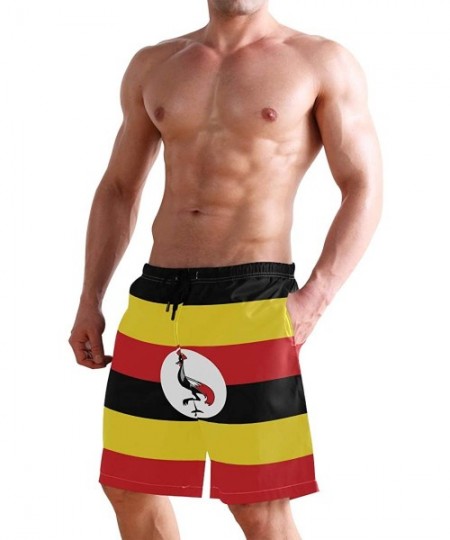 Trunks Venezuela Flag Men's Swim Trunks Beach Shorts with Pockets - Uganda Flag - CB18Q3WDMQU