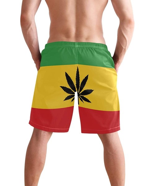 Board Shorts Men's Quick Dry Swim Trunks with Pockets Missouri Flag Beach Board Shorts Bathing Suits - Rastafari Flag With Ca...