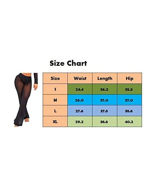 Cover-Ups Women's Perspective Sheer Mesh Pants Swimsuit Bikini Bottom Cover ups Pants - Black - CY18UKOYIDU