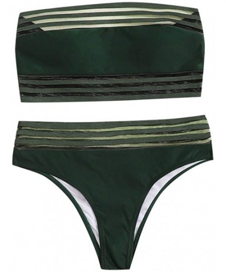 Sets Womens Padded Push-up Bra Bikini Set Swimsuit Bathing Suit Swimwear Beachwear - Green - CY196SA2OL2