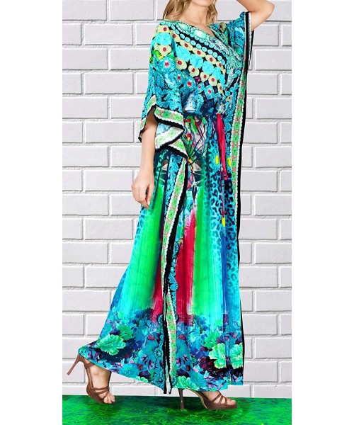 Cover-Ups Women's One Size Caftan Wedding Dresses Sleepwear Cover Ups Drawstring - Multicolor_a789 - CM18CMNC38N