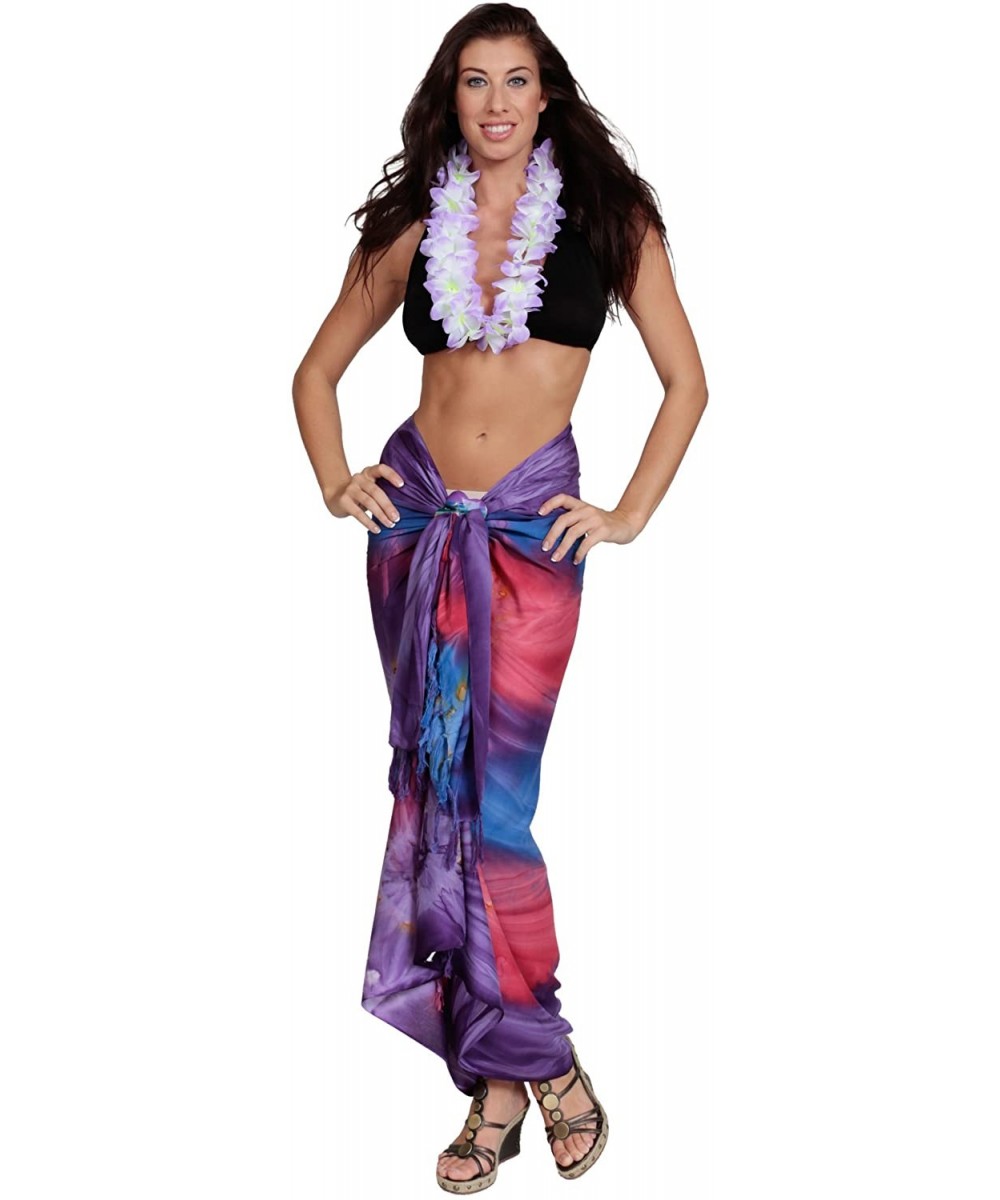 Cover-Ups Womens Tie Dye Swimsuit Cover-Up Sarong in Your Choice of Color - Chakra 30 - CX11L48T36B