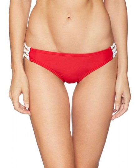 Bottoms Womens Bolt Moderate Coverage Lace Up Swim Bottom - Bright Red - CV18C0WIXKC