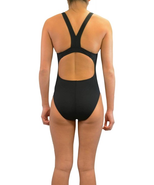 Racing Girls/Women's Athletic Raceback Swimsiut- One Piece Training Swimwear- Bathing Suit - Black - CE11CIPKPLL