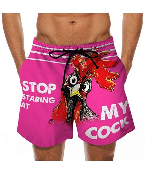 Trunks Men's Summer Holiday Drawstring Shorts Casual Cock Printed Beach Pants Swim Trunks-Look at My Pecker-Look at IT - H-ho...