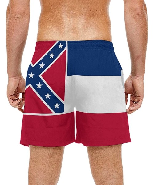 Trunks Mississippi State Flag Men's Swim Trunks Beach Shorts with Pockets - CZ18DA0C7RA