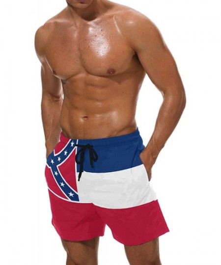 Trunks Mississippi State Flag Men's Swim Trunks Beach Shorts with Pockets - CZ18DA0C7RA