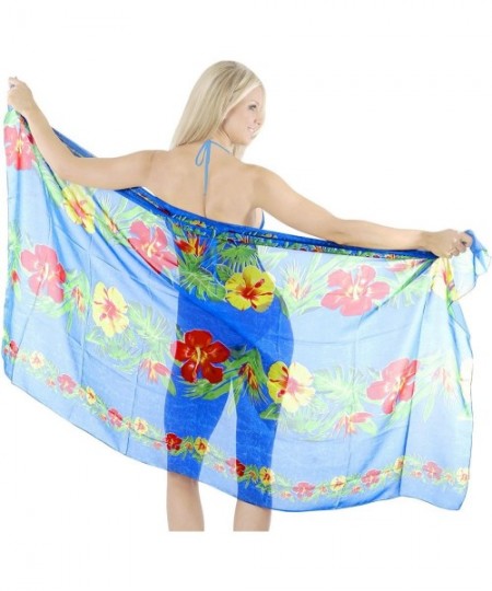 Cover-Ups Women's Plus Size Boho Sarong Swimwear Cover Ups Beach Wrap Full Long E - Blue_l674 - CK11IMGBT8D