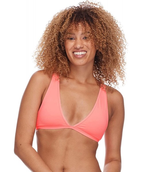 Tops Women's Rooney Fixed Triangle Bikini Top with Keyhole Back - Flavors Blush - CN18ICQO7N5