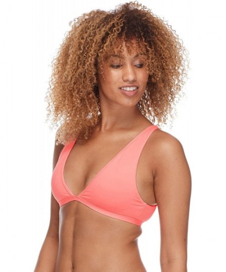 Tops Women's Rooney Fixed Triangle Bikini Top with Keyhole Back - Flavors Blush - CN18ICQO7N5