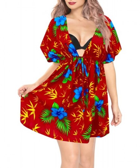 Cover-Ups Bikini wear Swimsuit Beach Cardigan Coverup Women Dress Embroidery - Red_b915 - CQ187K0KSED