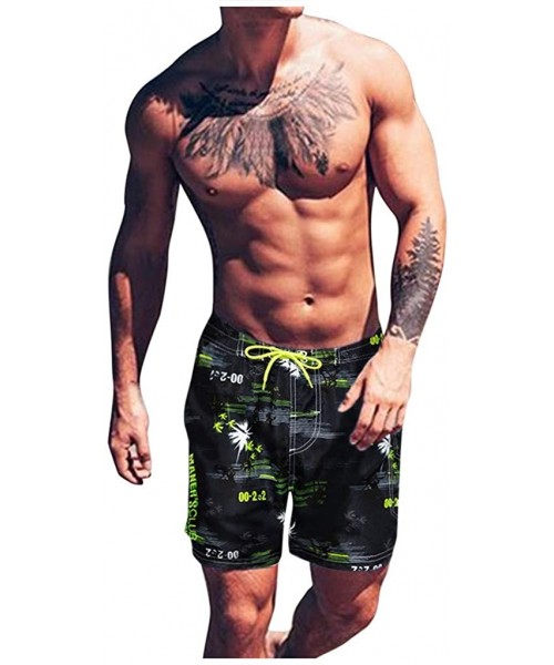 Board Shorts Men's Beach Shorts Quick Dry Waterproof Sports Shorts Bathing Suit Swim Trunks 2018 on - B - Green - CI196OGETEI