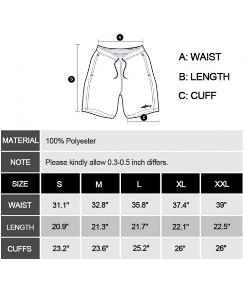 Trunks Men's Swim Trunks Bathing Shorts with 3D Print Deisgn Quick Dry Boards with Mesh Lining About Knee - Design 39 - CH194...