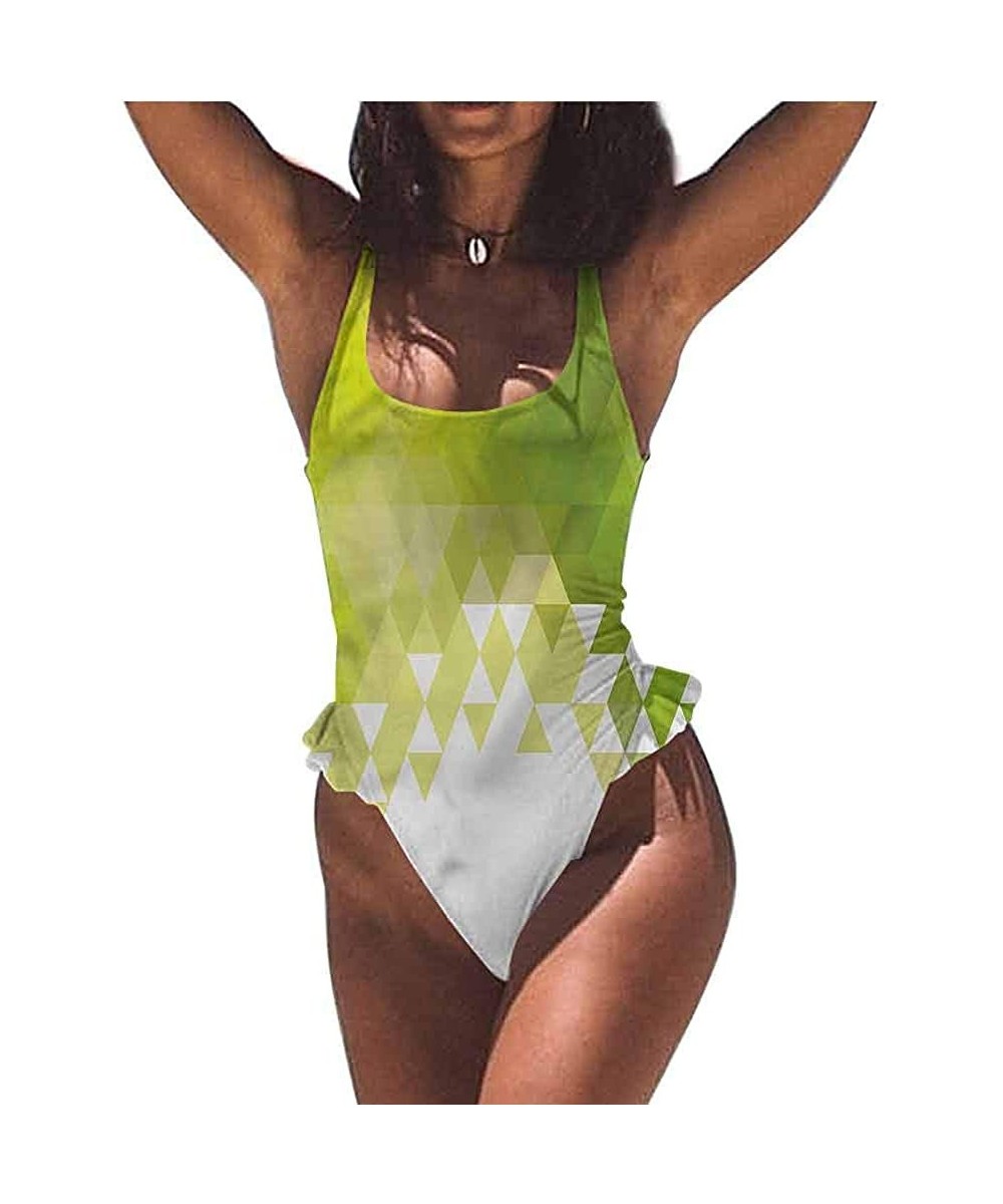 Bottoms Bathing Suit Green- Abstract Seaweed Nature for Beach/Hiking Activities - Multi 03-one-piece Swimsuit - C619E7CECG7