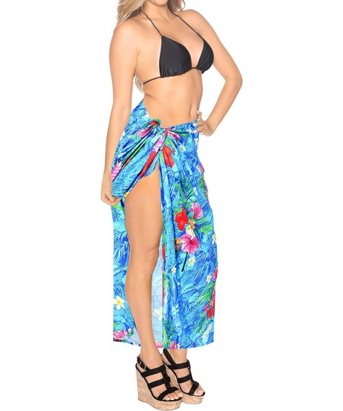 Cover-Ups Women's Bathing Suit Bikini Swimwear Beach Cover Up Dress Full Long - Blue_a140 - C718NDAY0SD