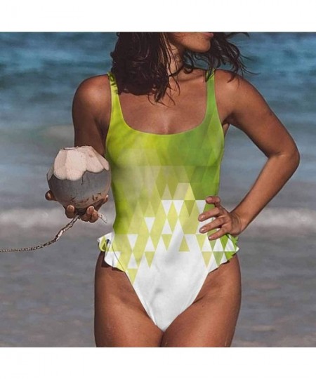 Bottoms Bathing Suit Green- Abstract Seaweed Nature for Beach/Hiking Activities - Multi 03-one-piece Swimsuit - C619E7CECG7