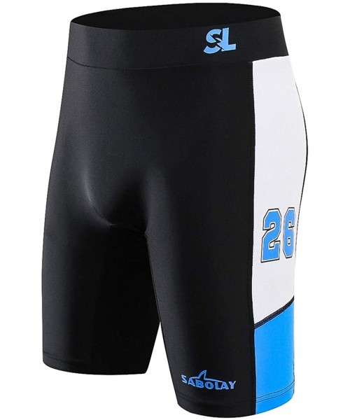 Racing Men Jammer Chlorine Resistant Drawstring Racing Swim Trunk - Black/White - CV18R5EE42Y