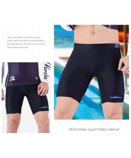 Racing Men Jammer Chlorine Resistant Drawstring Racing Swim Trunk - Black/White - CV18R5EE42Y