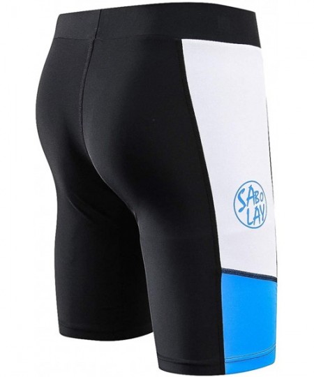 Racing Men Jammer Chlorine Resistant Drawstring Racing Swim Trunk - Black/White - CV18R5EE42Y