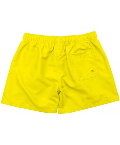 Briefs Beach Swimming Trunks Boxer Brief Swimsuit Swim Underwear Boardshorts with Pocket - Yellow - CU18T2Y0UCC