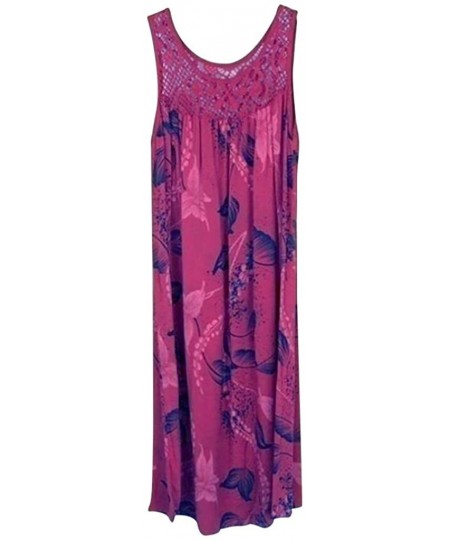 Cover-Ups Women Dress Women's Summer Dresses Womens Plus Size Midi Dress Loose Shift Sleeveless Tank Vest Sun Dress Z 3 Hot P...