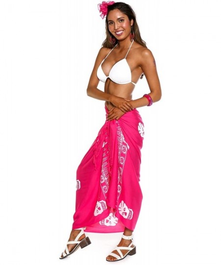 Cover-Ups Womens Skull Swimsuit Cover-Up Sarong in Your Choice of Color - Pink - CG112BUWT03