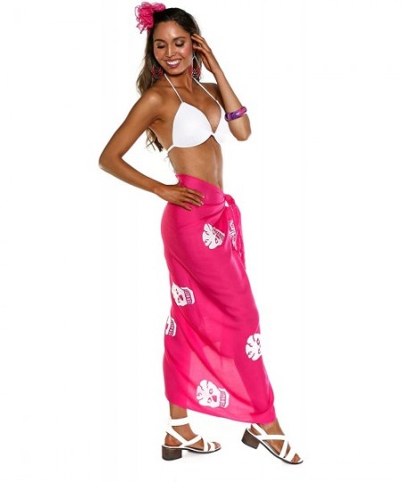 Cover-Ups Womens Skull Swimsuit Cover-Up Sarong in Your Choice of Color - Pink - CG112BUWT03