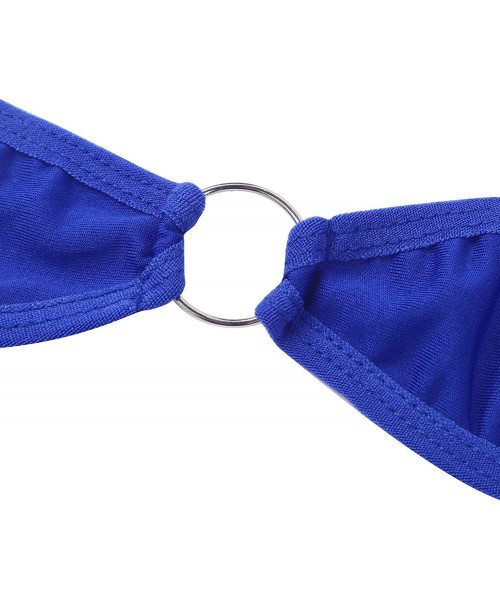 Sets Women's 2 Pieces Bikini Set Bandeau Bra Top and Tie Sides Micro Thongs Swimsuit - Royal Blue - CT18S6T76YC