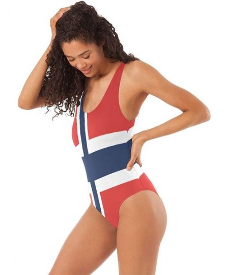 Racing New Zealand Flag Women's Quick DrOne Piece Swimsuits Elasticity Bathing Suit Swimwear Soft Cup - Norwegian Flag - CA18...