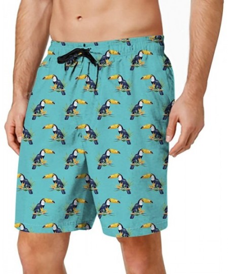 Board Shorts Men's Hawaiian Beach Shorts 3D Printed Swim Trunks Quick Dry Surf Bathing Suit - Toucan - CZ18TA8RC84