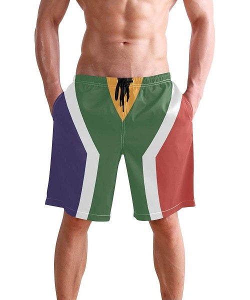 Board Shorts Mens Swim Trunks Sweden Flag Beach Board Shorts - South African Flag - CM18L462KI9