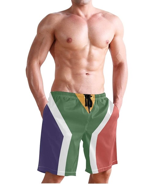 Board Shorts Mens Swim Trunks Sweden Flag Beach Board Shorts - South African Flag - CM18L462KI9