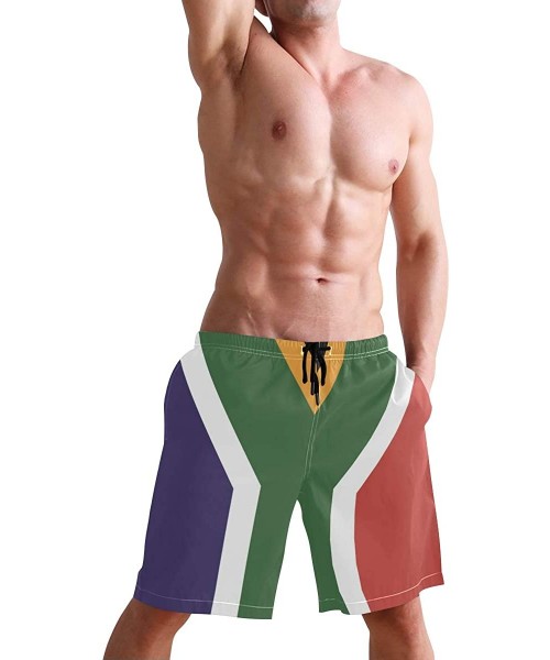 Board Shorts Mens Swim Trunks Sweden Flag Beach Board Shorts - South African Flag - CM18L462KI9