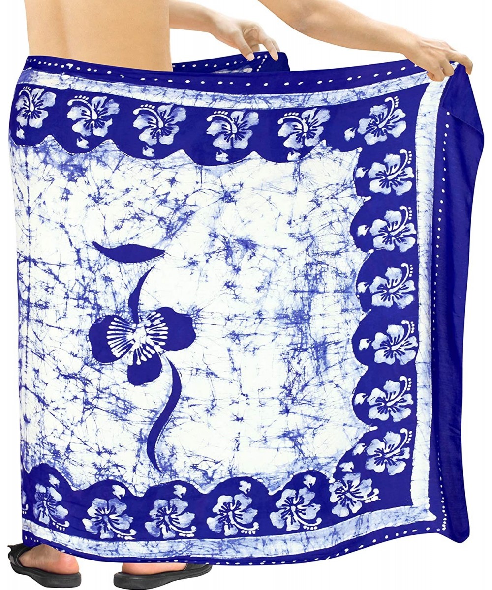 Cover-Ups Men's Loungewear Hawaii Sarongs for Men Plus Size Beach Wrap Vacation - Blue_p345 - C612NTMDAY3