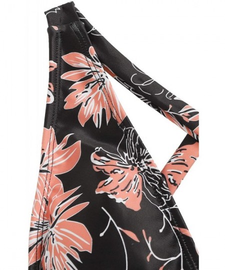 One-Pieces Women's Sexy Basic Criss Cross Tie Knot Front Deep V Open Back One Piece Swimwear - Zfloral - CS19209IG2T