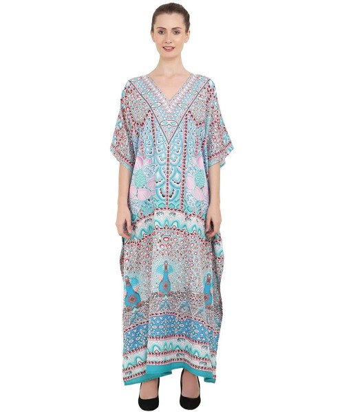 Cover-Ups Kaftan Dress - Caftans for Women Women's Caftans Suiting Teens to Adult Women in Regular to Plus Size 147 teal - CF...