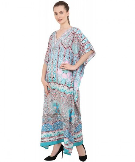 Cover-Ups Kaftan Dress - Caftans for Women Women's Caftans Suiting Teens to Adult Women in Regular to Plus Size 147 teal - CF...