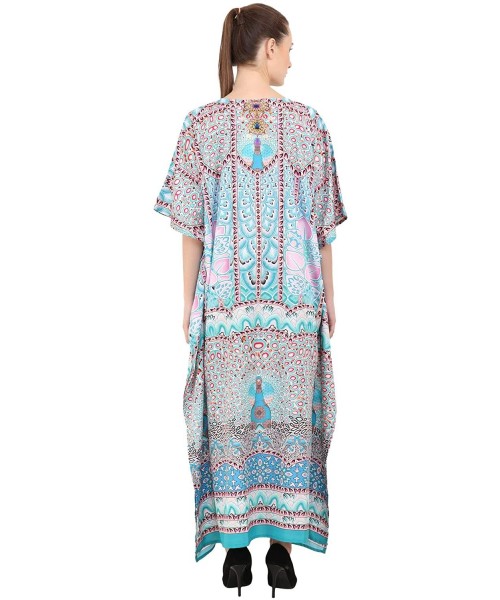 Cover-Ups Kaftan Dress - Caftans for Women Women's Caftans Suiting Teens to Adult Women in Regular to Plus Size 147 teal - CF...