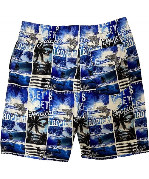 Board Shorts Men's Swim Trunks Quick Dry Boardshorts Swimwear Bathing Suits with Mesh Lining - Coconut Tree - CD199ATYYH4